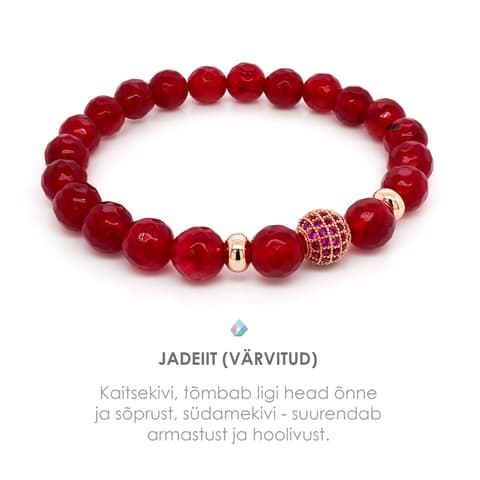 Pärlipesa käevõru Lihvitud Jadeiit Plum 8mm M