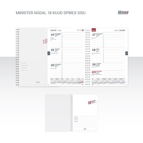 2026/2027 Timer Minister Nädal H 18 kuud Spirex sisu