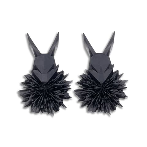 Kõrvarõngad FluffyBunny  3,5cm must