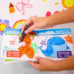 Arendav taaskasutatav komplekt raamat, templid, kriidi ja svamm Zimpli Kids  Baff paints