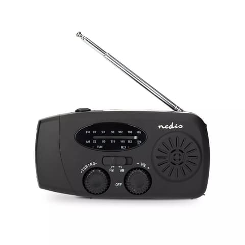 Hädaabi FM/AM  raadio käsikruvi, päikesepaneeli ja LED-taskulambiga 2000 mAh