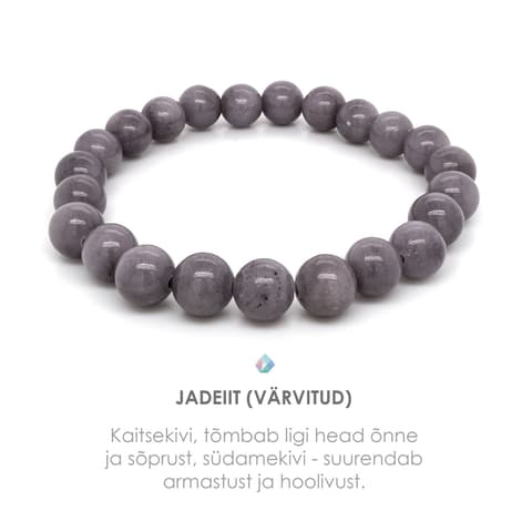 Pärlipesa käevõru Jadeiit Grey 8mm S