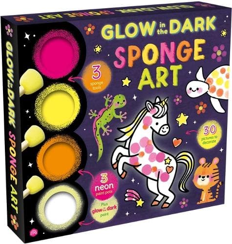 Glow in the Dark Sponge Art: An art set with sponge tools, paints and a book | Perfect for creative kids aged 3–6