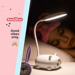 LED laualamp Kitty B2F, valge, painduva kaelaga, USB, soe valgus Miquelrius