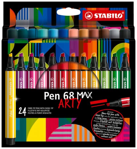 STABILO viltpliiats Pen 68 Max Arty, 24 värvi