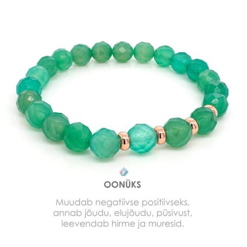 Pärlipesa käevõru Oonüks Metallhelmestega Rose Gold 8mm S