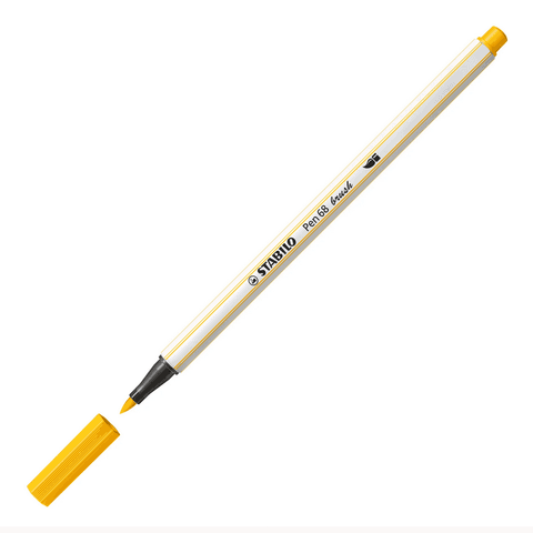 STABILO tindipliiats, Pen 68-44, pintselotsaga, kollane
