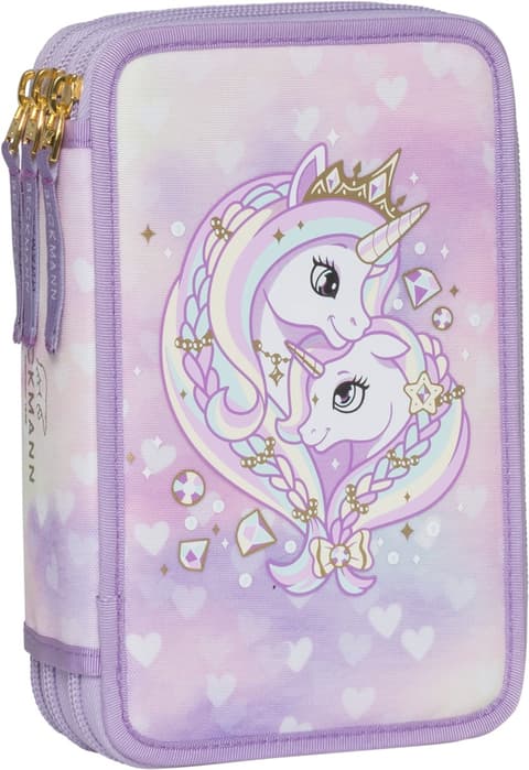 Täidetud pinal 3-lukuga Beckmann Unicorn Princess Purple
