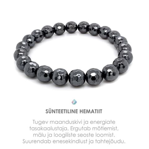 Pärlipesa Käevõru Lihvitud Hematiit 8mm S
