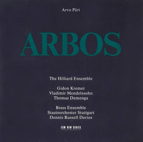 Arvo Pärt - Arbos CD