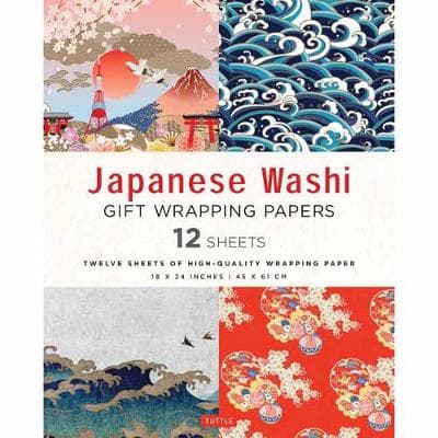 Japanese Washi Gift Wrapping Papers 12 Sheets: High-Quality 18 x 24 inch (45 x 61 cm) Wrapping Paper