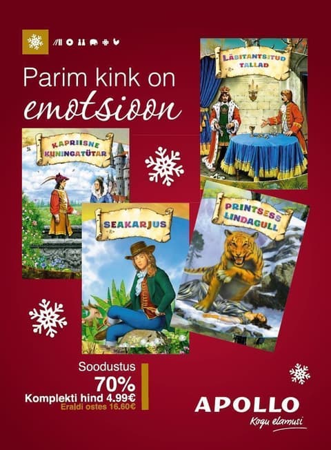 KOMPLEKT Kapriisne kuningatütar+Seakarjus+Printsess Lindagull+Läbitantsitud tallad