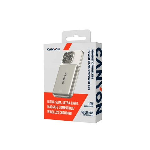 Canyon Magneetiline Juhtmevaba Akupank OnPower 500 5000mAh, Hall