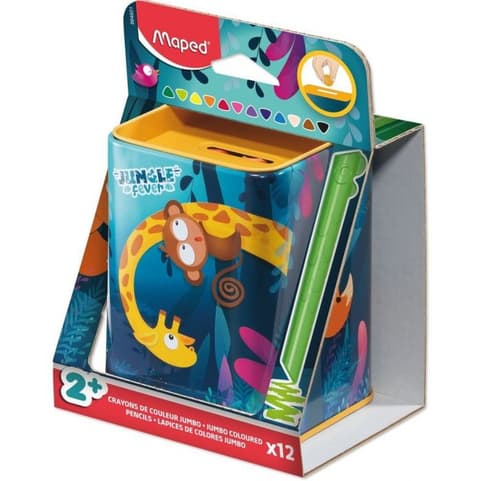 Värvipliiatsite komplekt Jungle Fever Infinity Early Age Jumbo 12tk+rahakassa