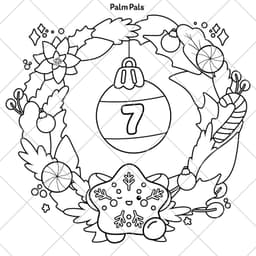 Palm Pals Festive Friends: An Advent Calendar Colouring Book