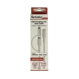 Fontastic 2in1 Data Cable DUA, Type-C >Type-C +Lightnig 60W, 1m, White