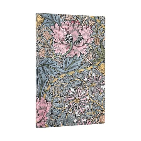 Paperblanks 2026 Kalendermärkmik Morris Pink Honeysuckle Maxi