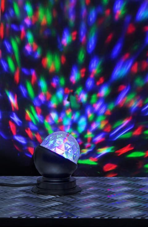 LED laualamp Disco, Värviline LED RGB, pöörlev, Voolutoitega