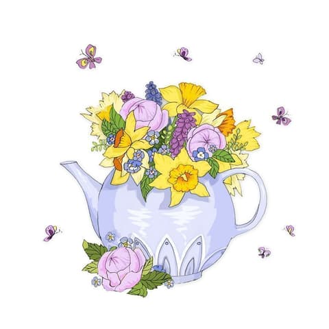 Kaart CC Flowers Teapot