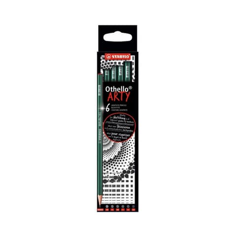 STABILO harilik pliiats, Othello 282 ARTY, 6 tk: 4B, 3B, 2B