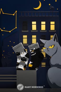 Many Mornings sokid BLACK CAT KIDS-31-34