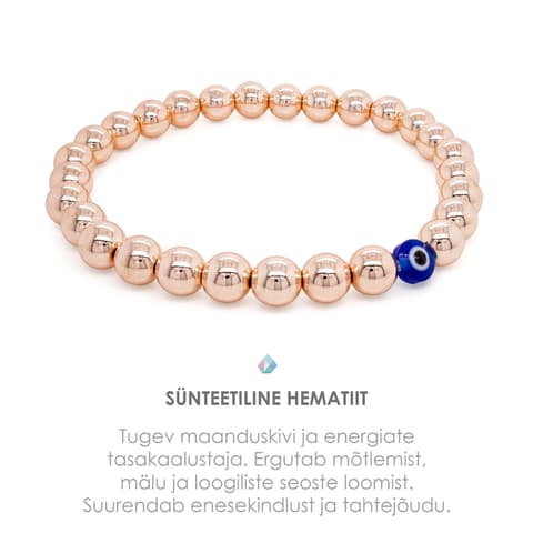 Pärlipesa käevõru Sünteetiline Hematiit Rose Gold 8mm L
