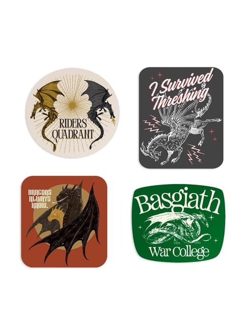 Kleepsud Fourth Wing: Dragon Rider Stickers - Set of 4