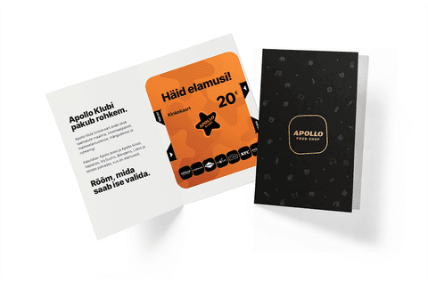 Apollo Klubi Kinkekaart 20 €, Apollo ümbrises