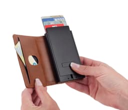 Troika kaarditasku nahast kaantega,pruun