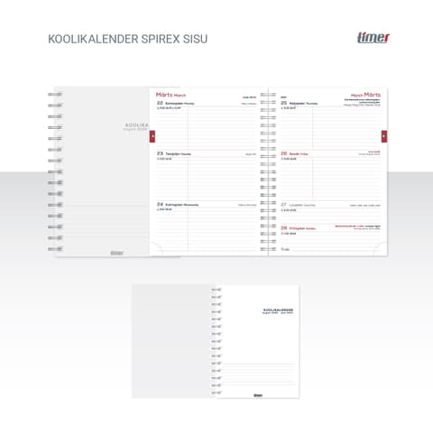 2026/2027 Timer Koolikalender Spirex sisu