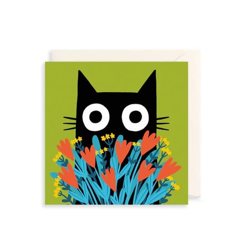 Kuku Kaart Cat & Flower Bouquet.