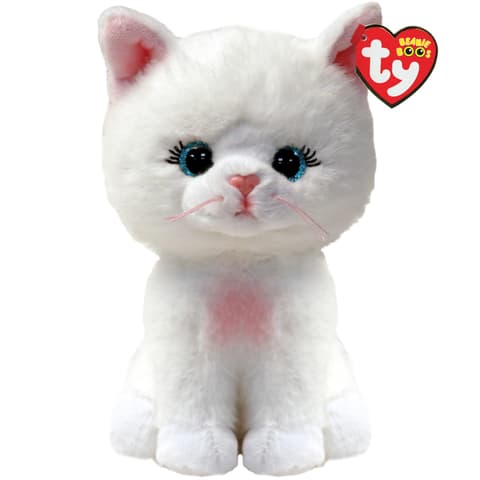 Pehme kaisuloom TY Beanie Boos Regular Amelia kass valge 15,5 cm
