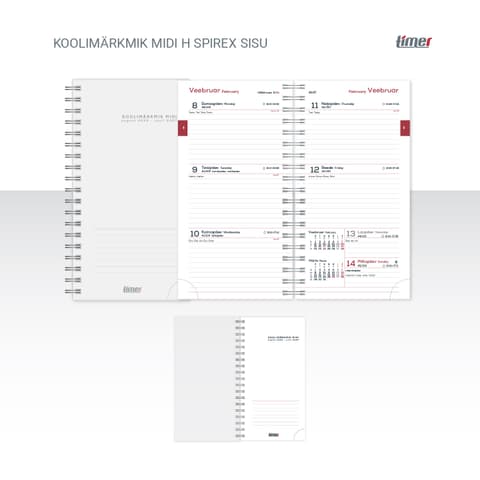 2026/2027 Timer Koolimärkmik MIDI "H" Spirex sisu