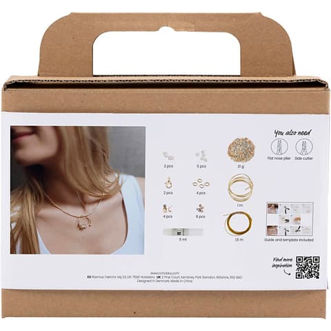Käsitöökomplekt Mini Jewellery, Gold-Plated Necklace with wire pendant