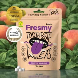 Fresmy virsikumaitselised hambapastatabletid lastele, 124 tk