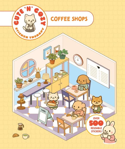 Cute ´n´ Cozy Sticker Therapy: Coffee Shops: Over 500 reusable stickers!