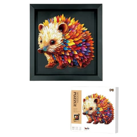 Puidust 3D puzzle Siil (160 osa), raamiga