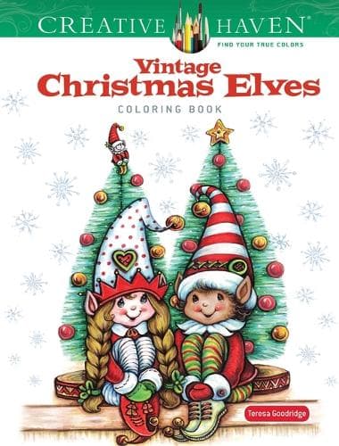 Creative Haven Vintage Christmas Elves Coloring Book