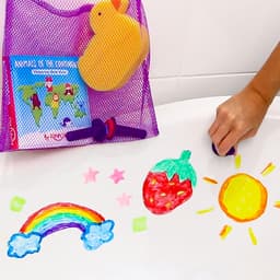 Arendav taaskasutatav komplekt raamat, templid, kriidi ja svamm Zimpli Kids  Baff paints