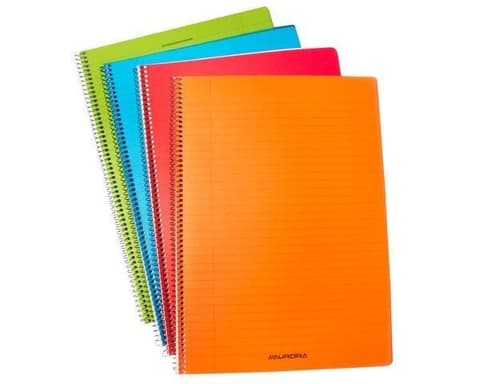 Spiraalkaustik A4 plastkaanega 60 lehte jooneline, assortii