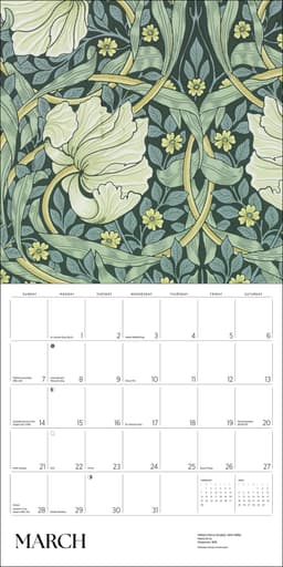 Seinakalender 2027 William Morris: Arts & Crafts Designs