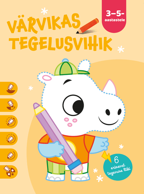 Värvikas tegelusvihik 3 – 5-aastastele (ninasarvik)