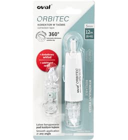 Korrektorlint OVAL vajutatav 5mm x 6m QSR-506/1R Läbipaistev+ lisalint