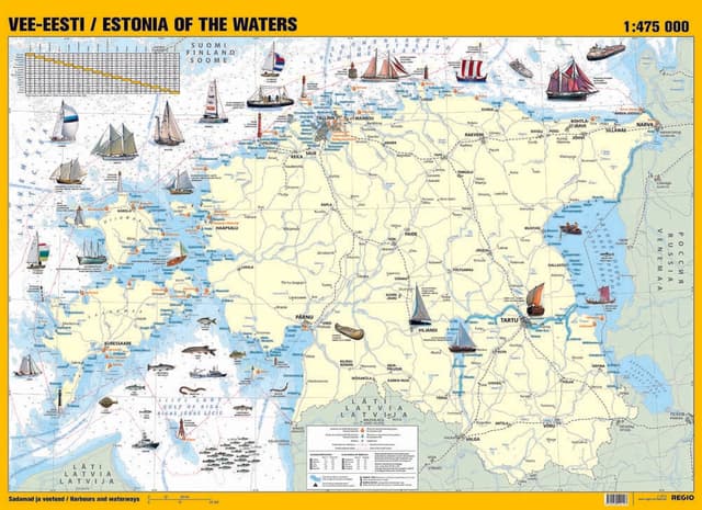 Vee-Eesti/Estonia of the waters. Sadamad ja laevateed / Harbours and wateryays.
