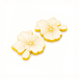 Kõrvarõngad Flower 3cm valge/kollane