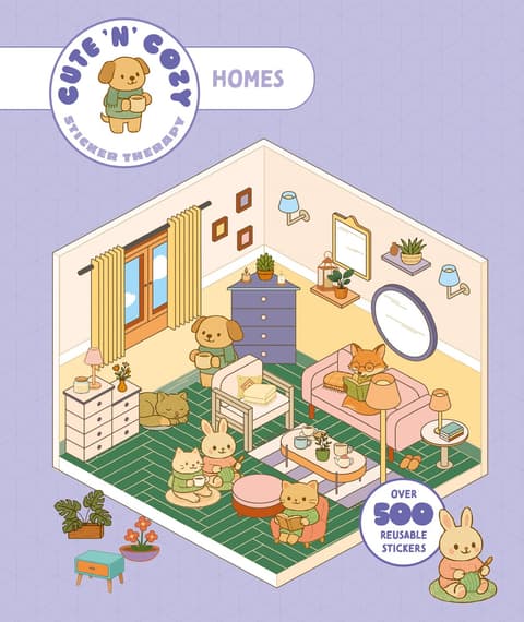Cute ´n´ Cozy Sticker Therapy: Homes: Over 500 reusable stickers!