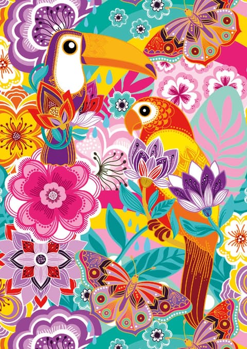 Car Pintos Birds Butterflies & Flowers A5 Notebook