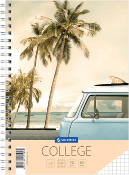 College A5, 60 lehte, 5x5 ruut, kõik kaanevärvid