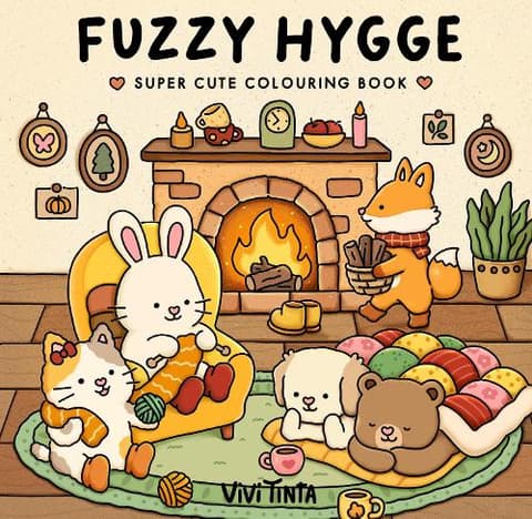 Fuzzy Hygge: Super cute colouring book