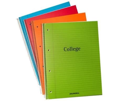 Spiraalplokk COLLEGE A4 plastkaanega, jooneline, assortii